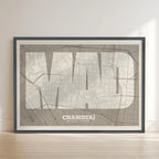 Lámina decorativa de Chamberí, Madrid – Arte tipográfico moderno