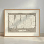 Decorative print of Chamberi, Madrid – Modern typographic art