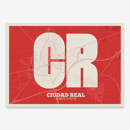 Ciudad Real Map V02 Boho / No Frame / No