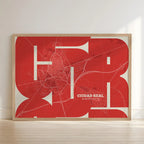 Artistic poster of Ciudad Real with geometric typography - Custom decoration