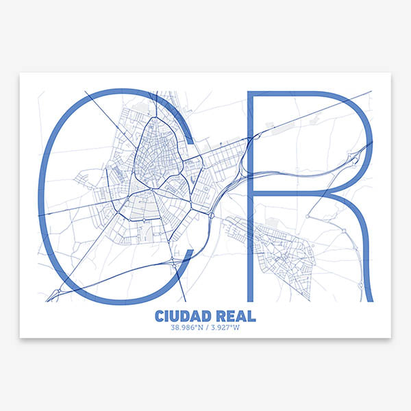 Poster of  composed with letters in extra light font printed on navy blue and white