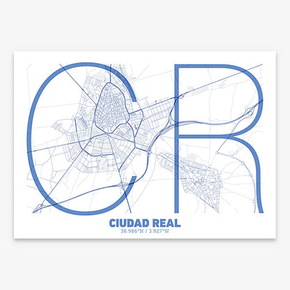 Poster of  composed with letters in extra light font printed on navy blue and white