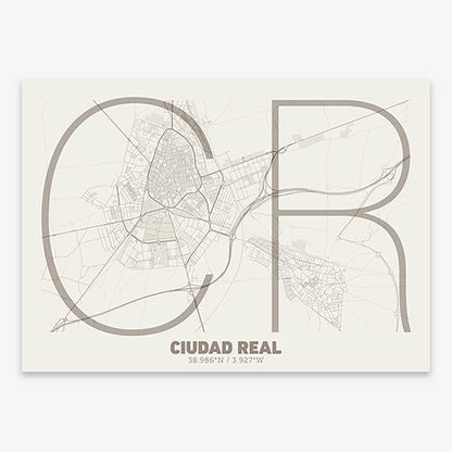 Poster of  composed with letters in extra light font printed on light brown and an off-white background