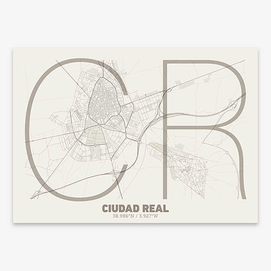 Poster of  composed with letters in extra light font printed on light brown and an off-white background