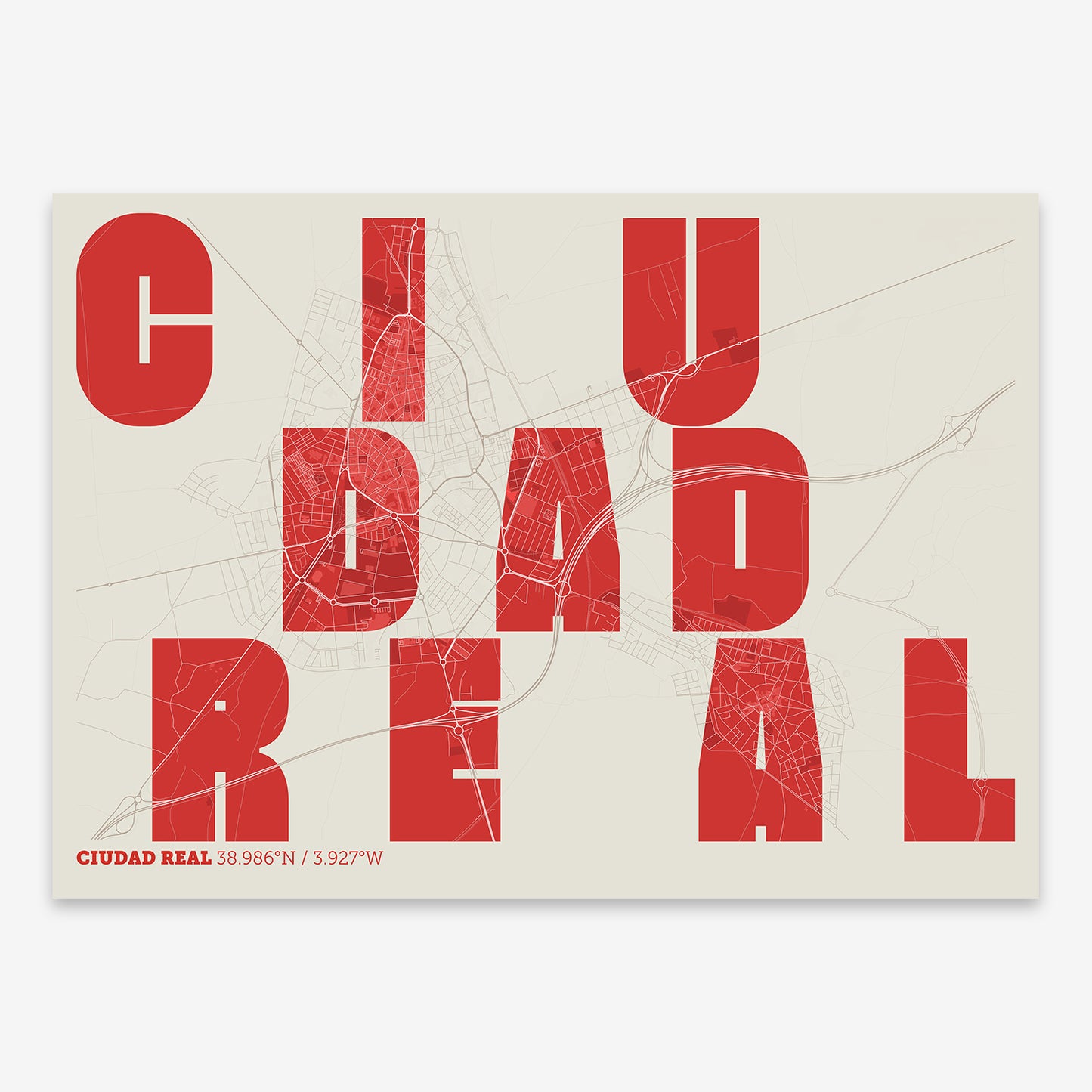 Ciudad Real Map V08 Boho / Frame / No