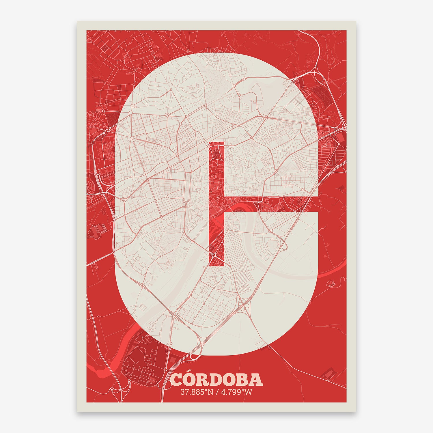 Cordoba Map V02 Boho / No Frame / No