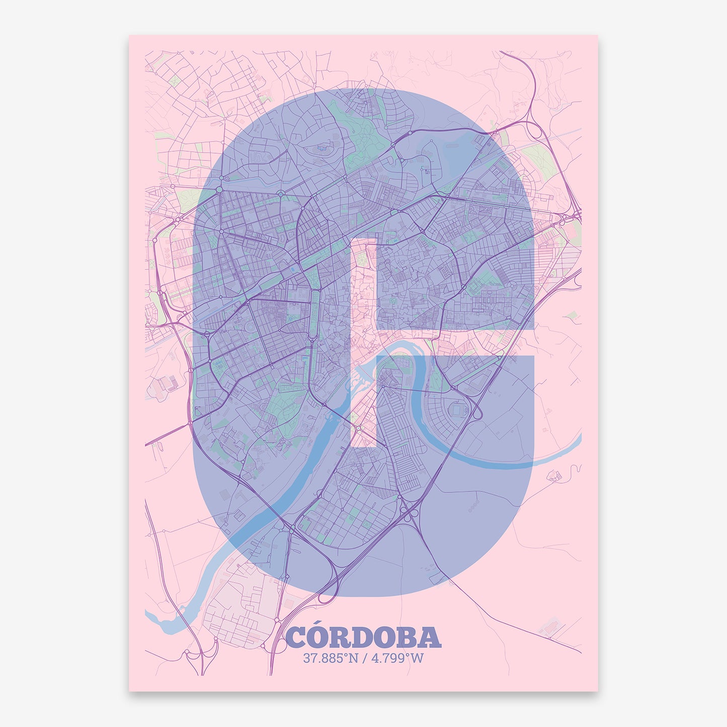 Cordoba Map V02 Nursery / Frame / No