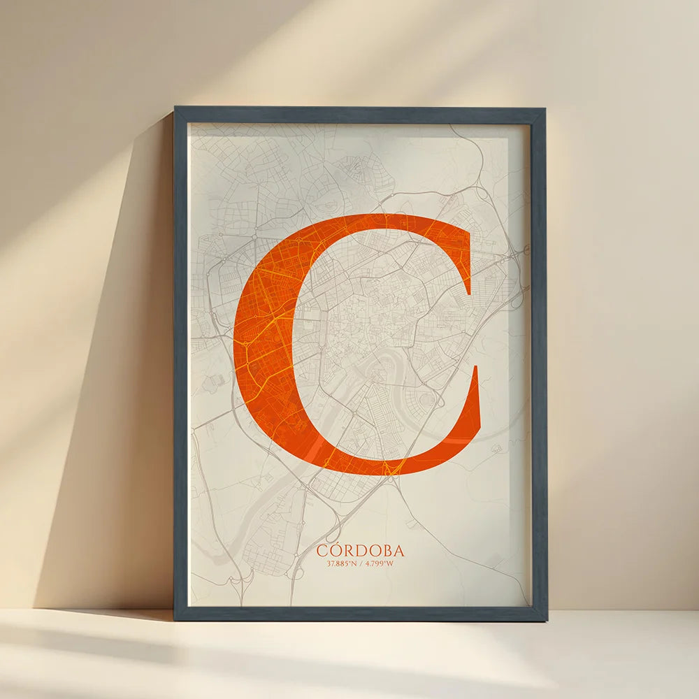Decorative poster of Cordoba – Ultra-fine typographic art
