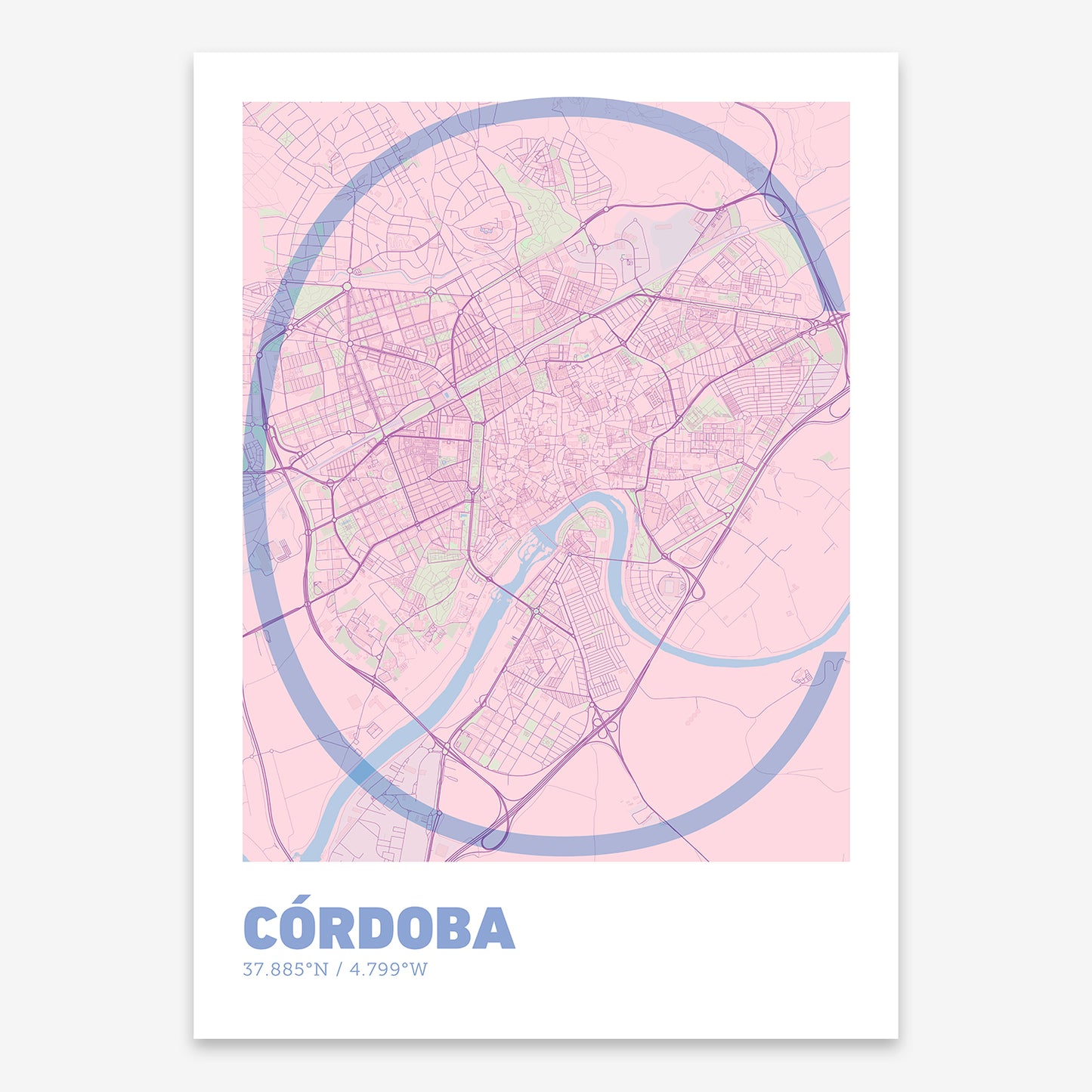 Cordoba Map V07 Nursery / No Frame / No