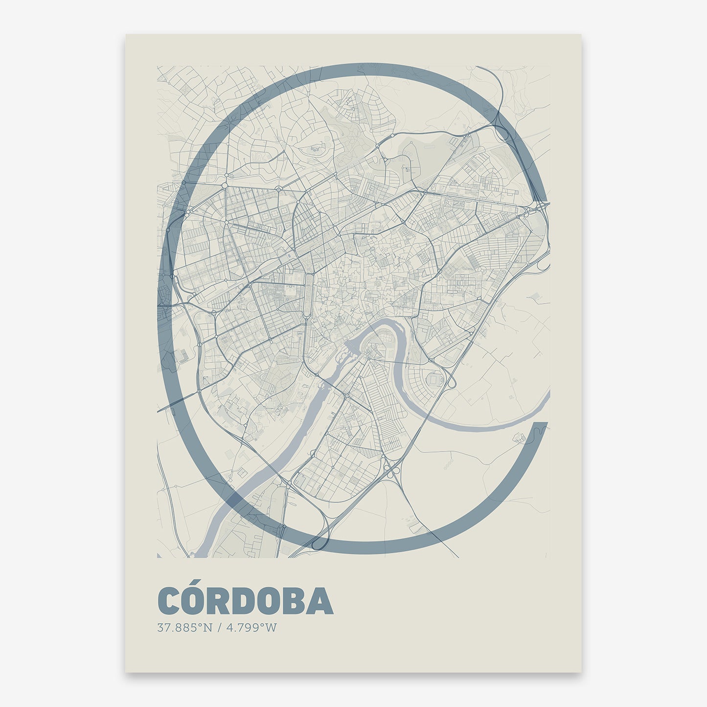 Cordoba Map V07 Seaside / Frame / Yes