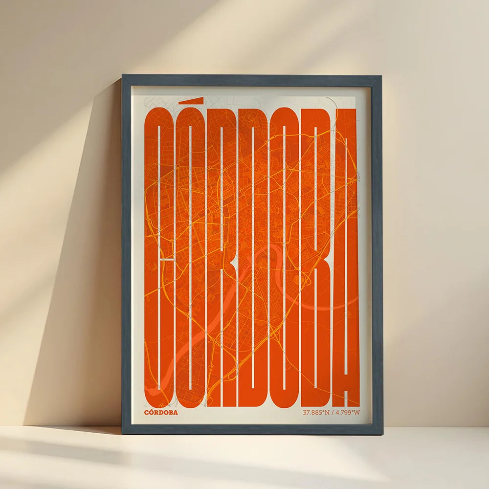 Graphic souvenir of Cordoba – Contemporary typographic print