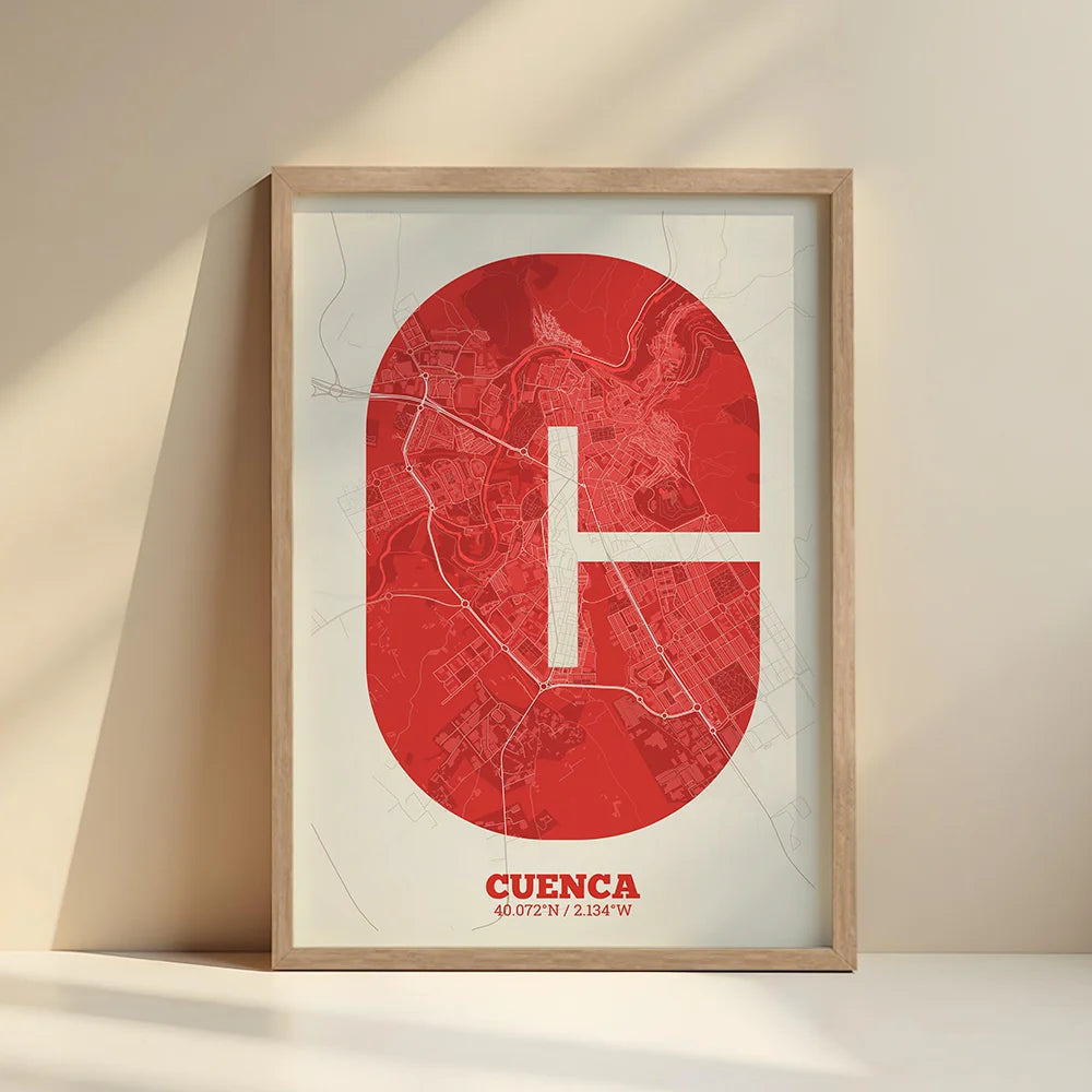 Lámina decorativa de Cuenca – Arte tipográfico moderno