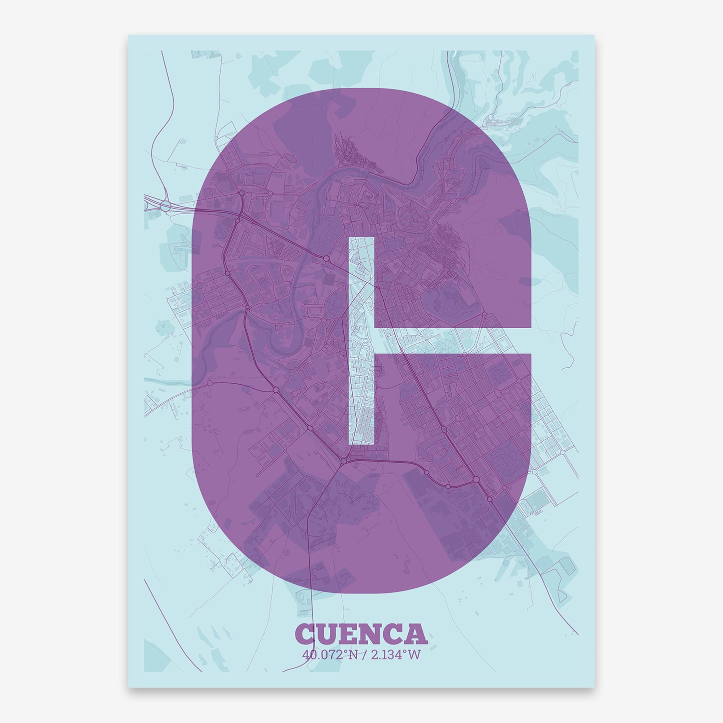 Cuenca Map V02 Shabby / No Frame / No