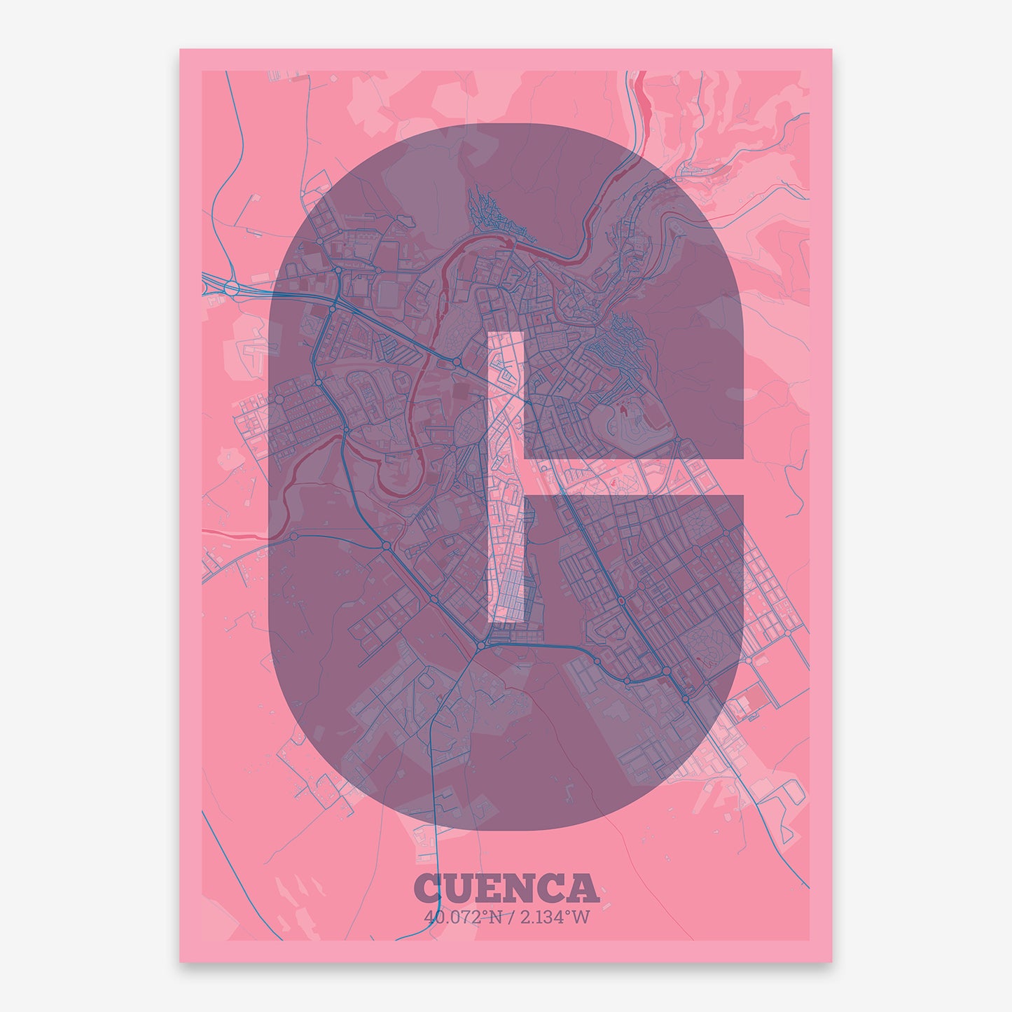 Cuenca Map V02 Tuscan / Frame / No