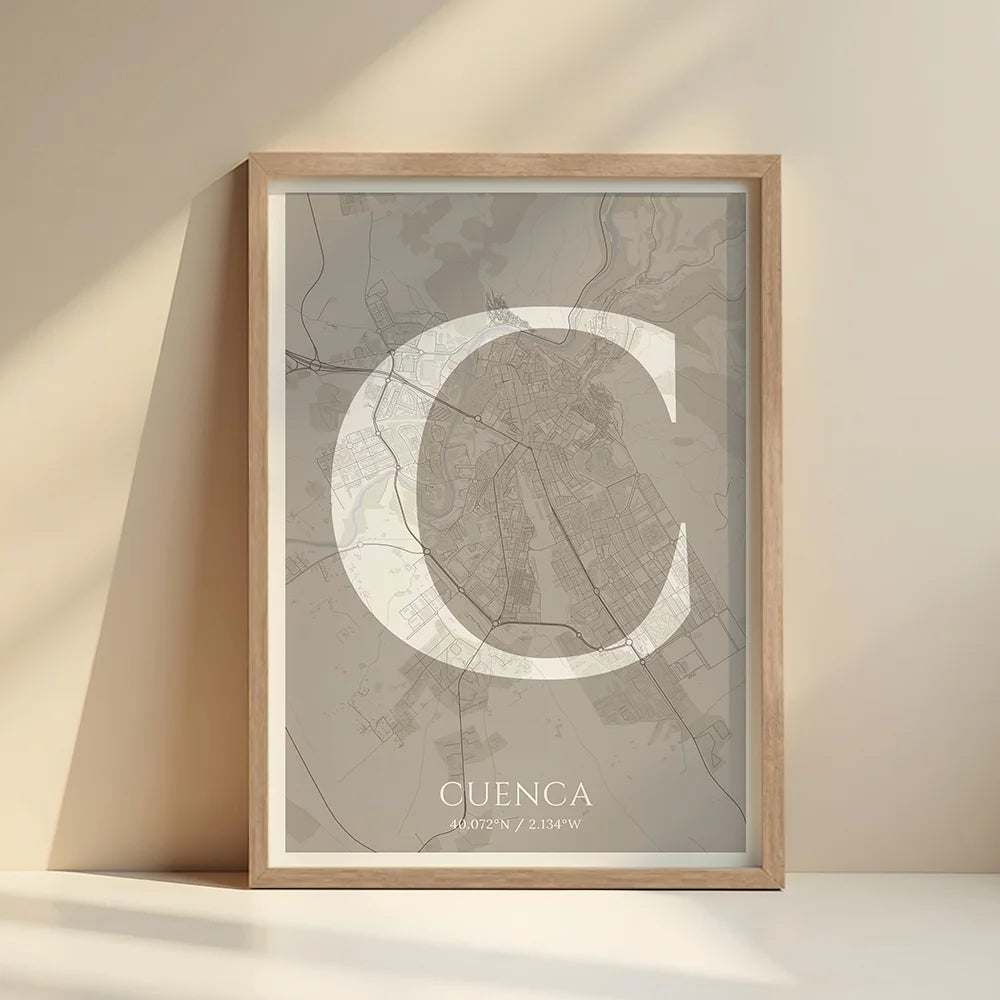 Lámina elegante de Cuenca – Póster minimalista y sofisticado