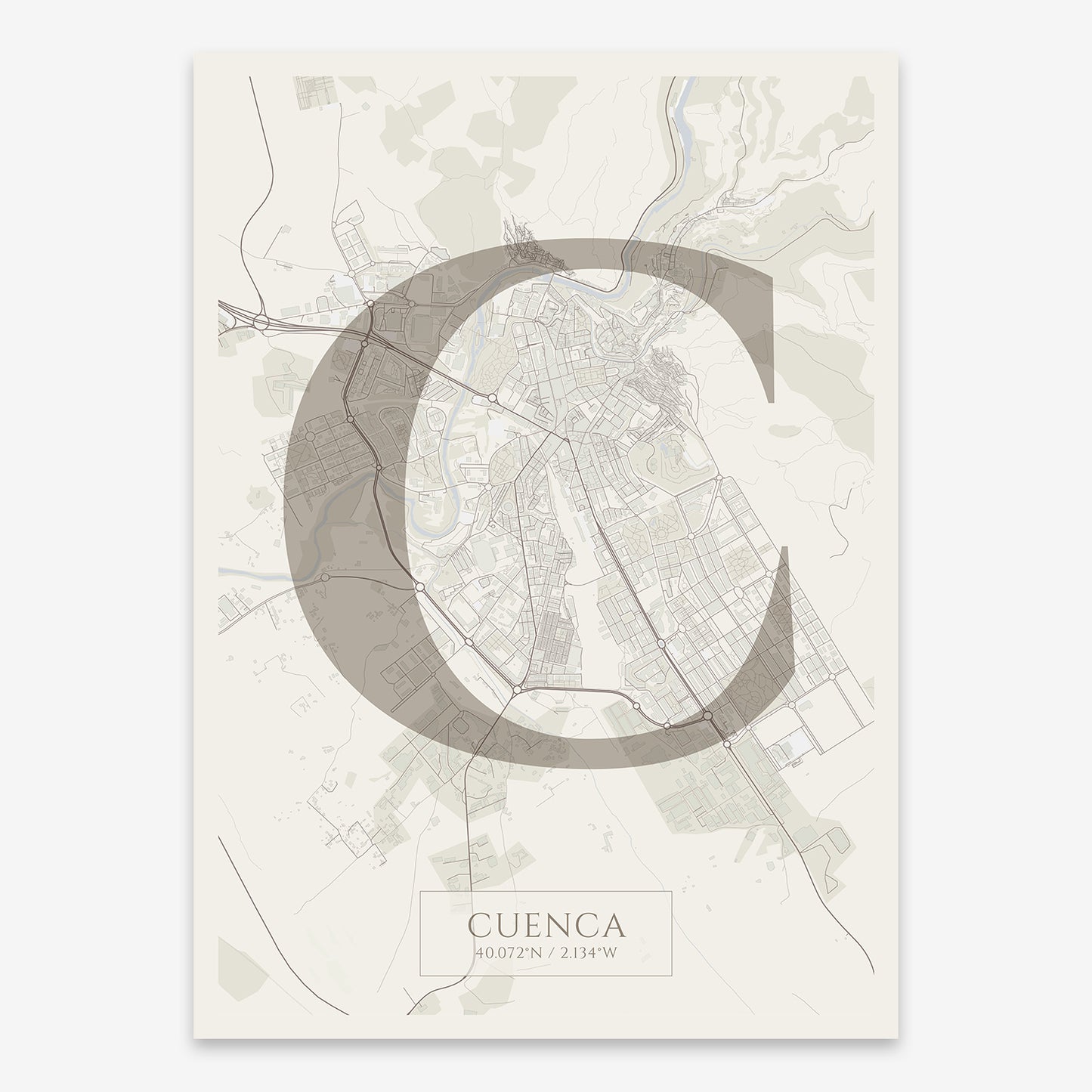 Cuenca Map V06 Rustic / Frame / No