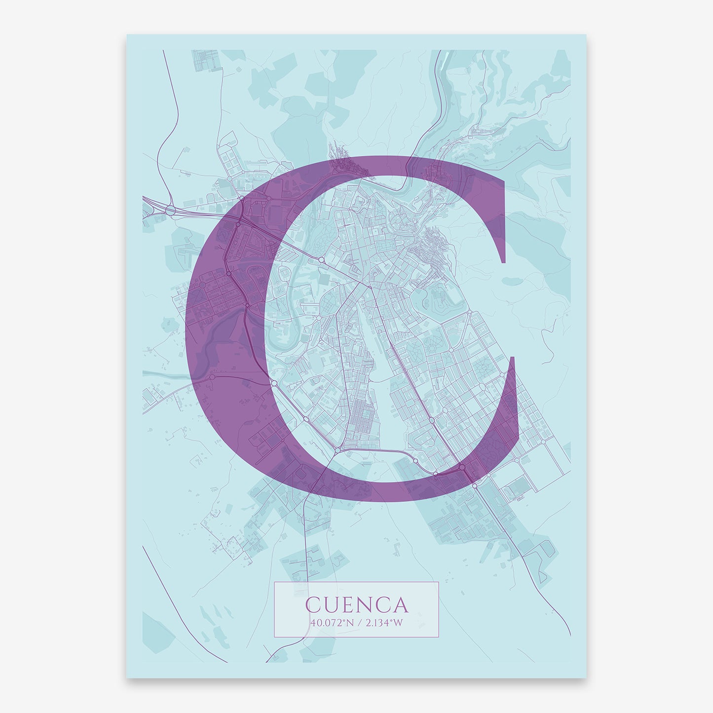 Cuenca Map V06 Shabby / Frame / No