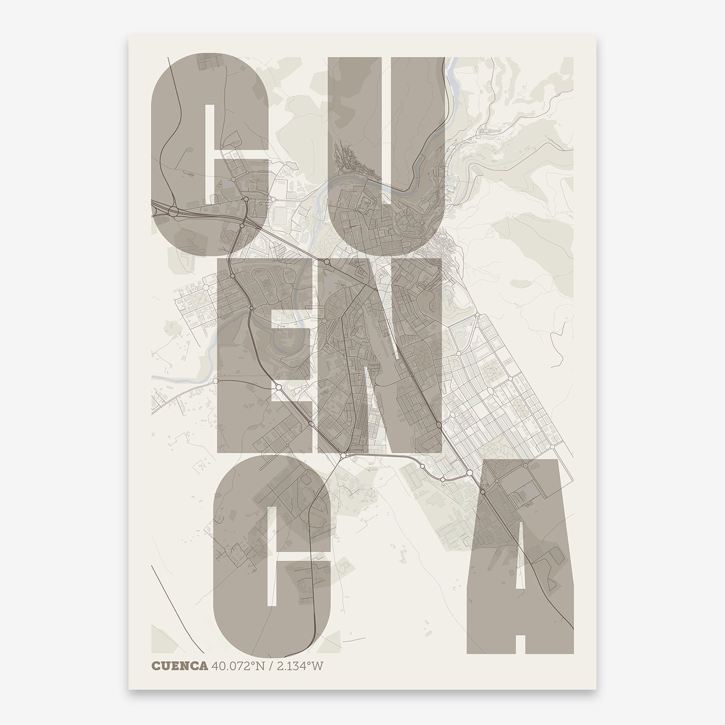 Cuenca Map V08 Rustic / Frame / No