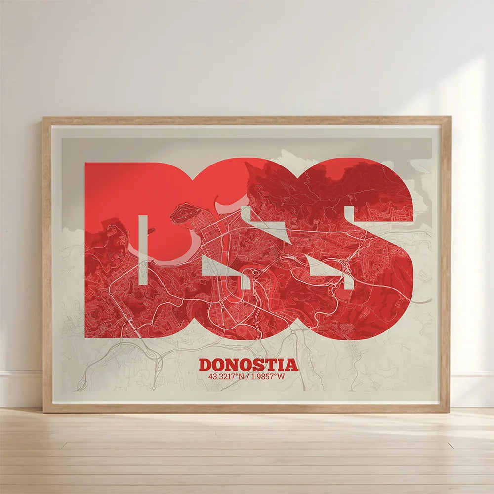 Decorative print of Donostia – Modern typographic art