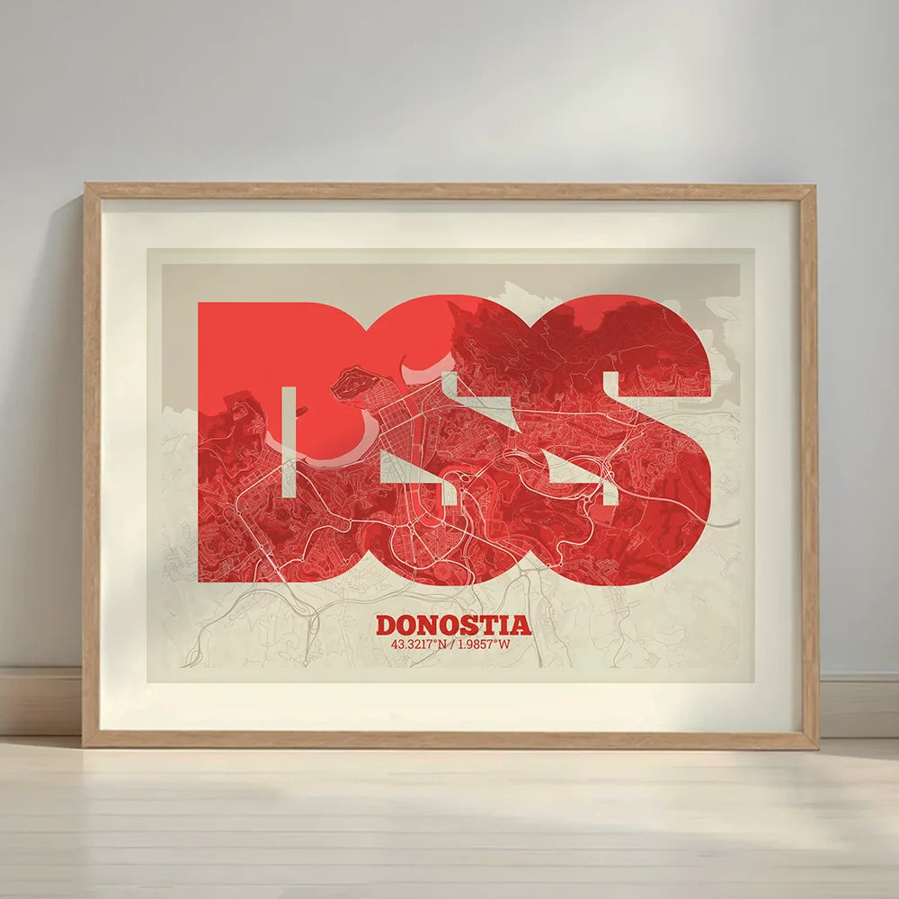 Decorative print of Donostia – Modern typographic art