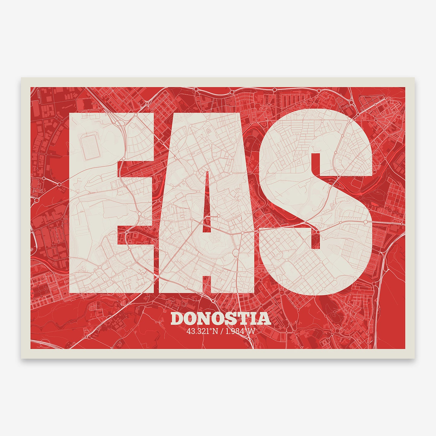 Donostia Map V02 Boho / Frame / Yes