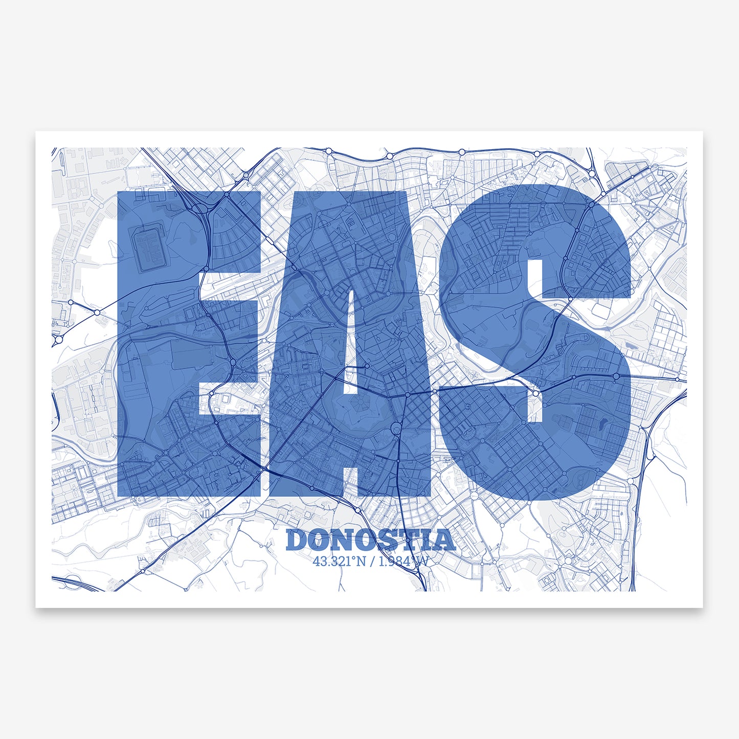 Donostia Map V02 Med / Frame / Yes