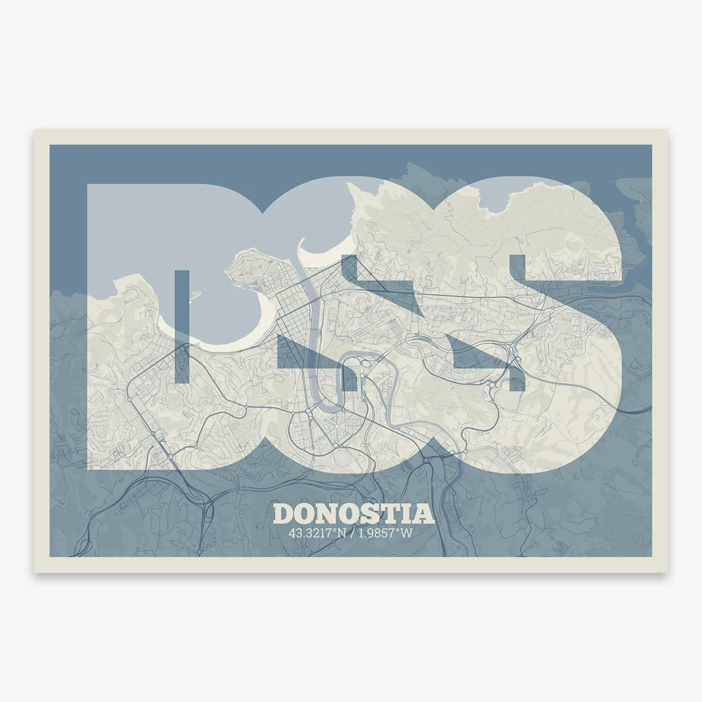 Decorative print of Donostia – Modern typographic art