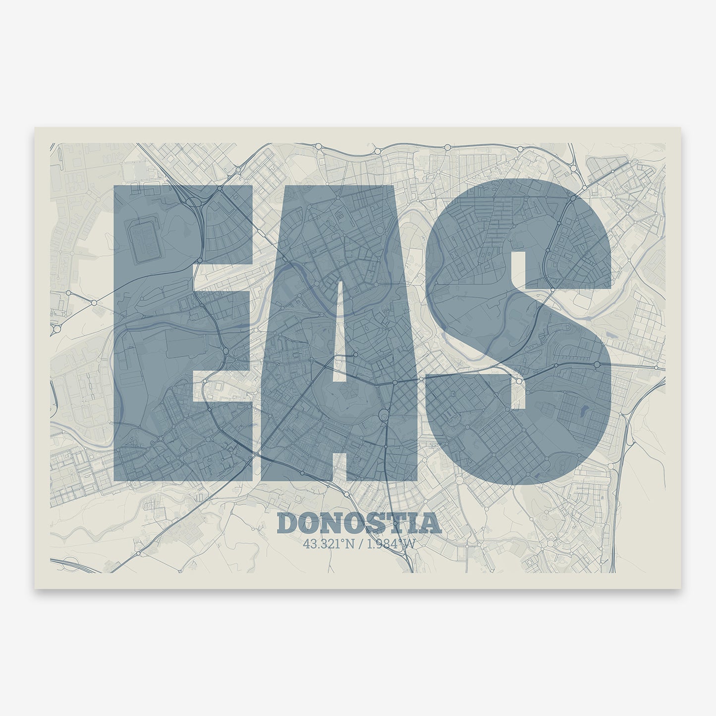 Donostia Map V02 Seaside / No Frame / Yes