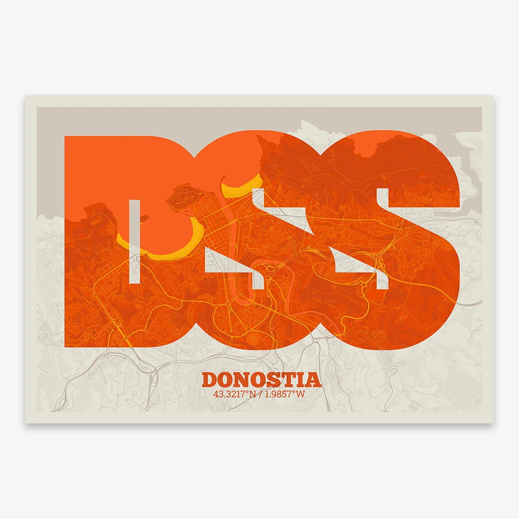 Decorative print of Donostia – Modern typographic art