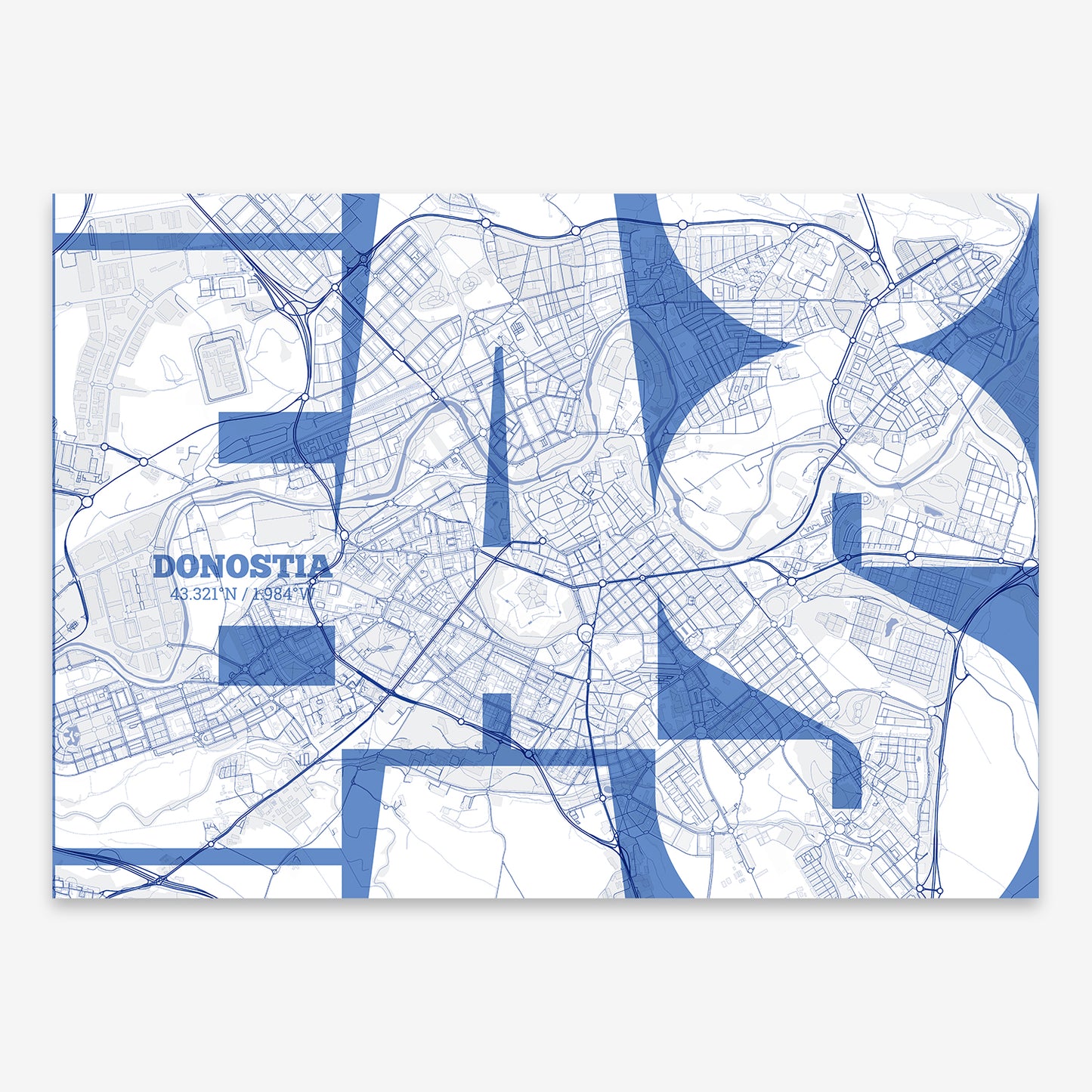 Donostia Map V03 Med / Frame / No