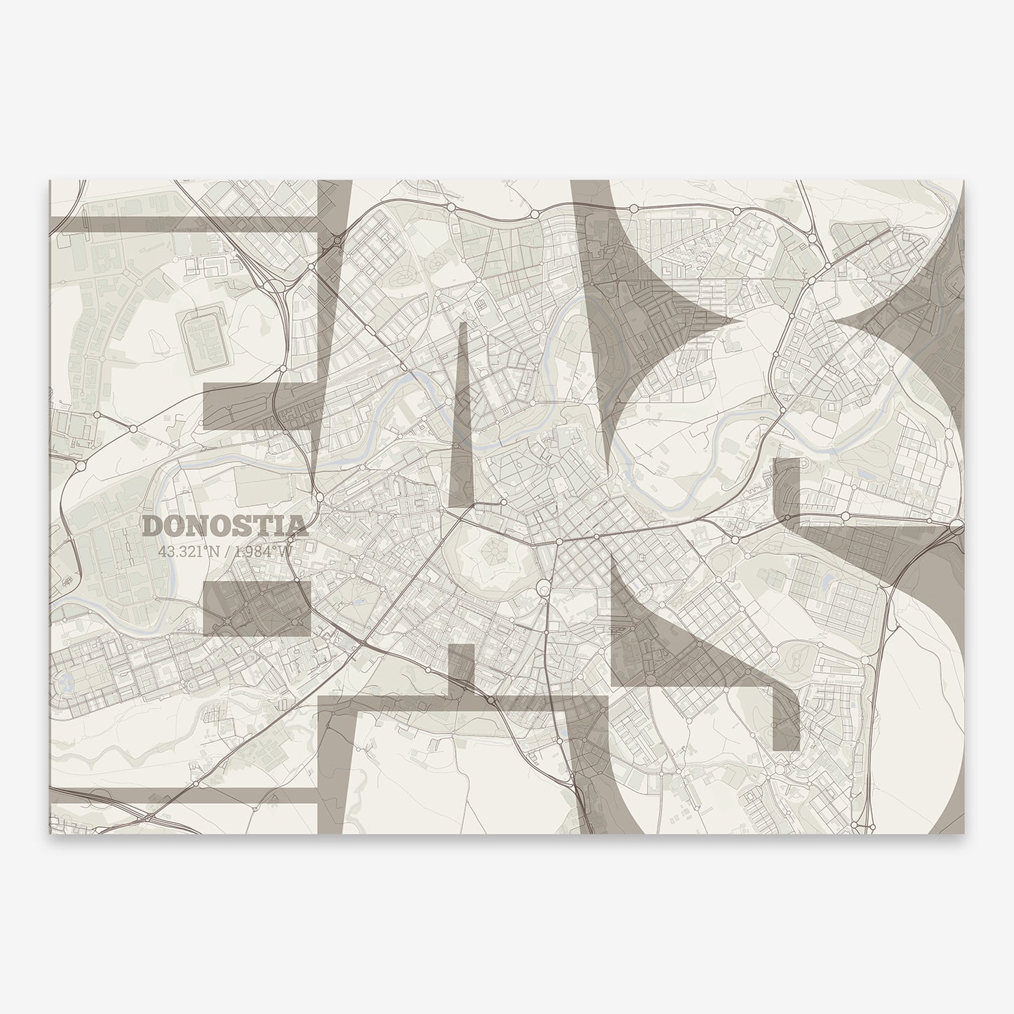 Donostia Map V03 Rustic / Frame / Yes