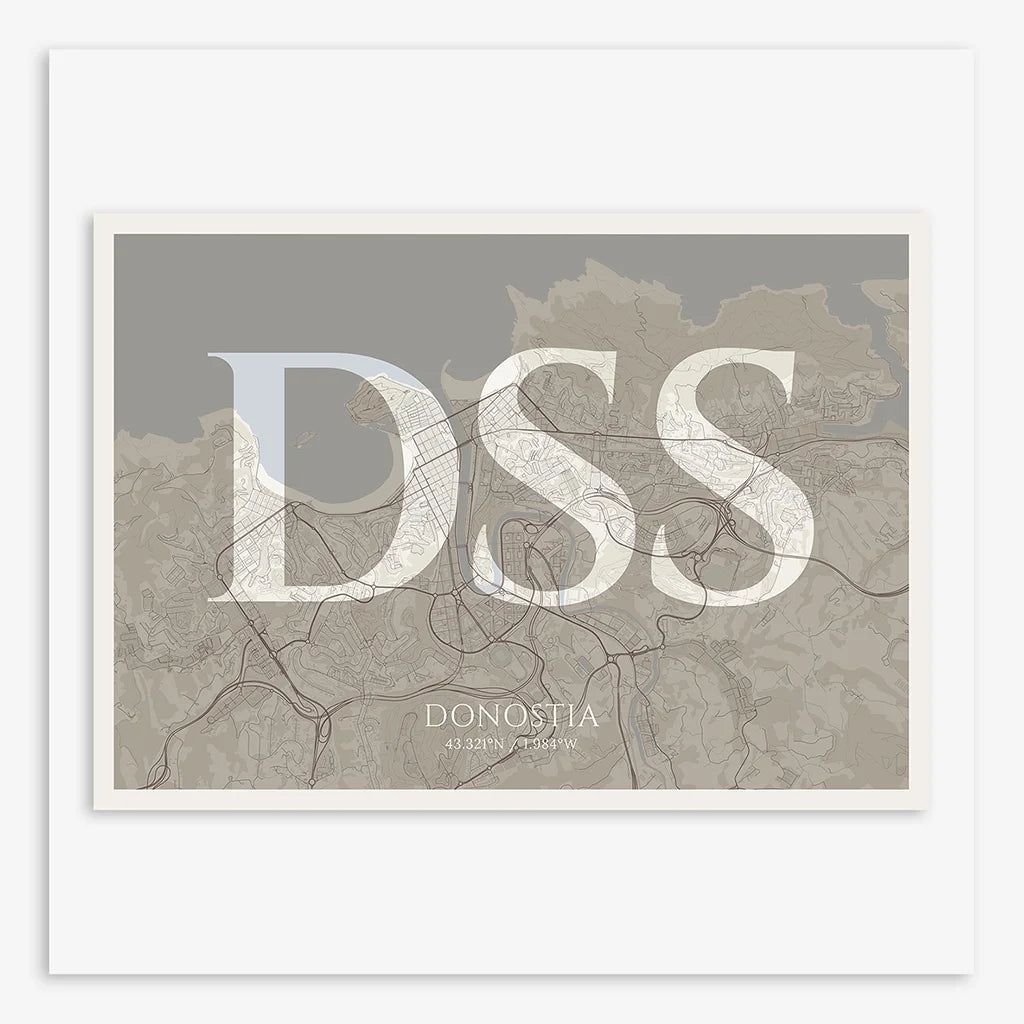 Elegant print of Donostia – Minimalist and sophisticated poster