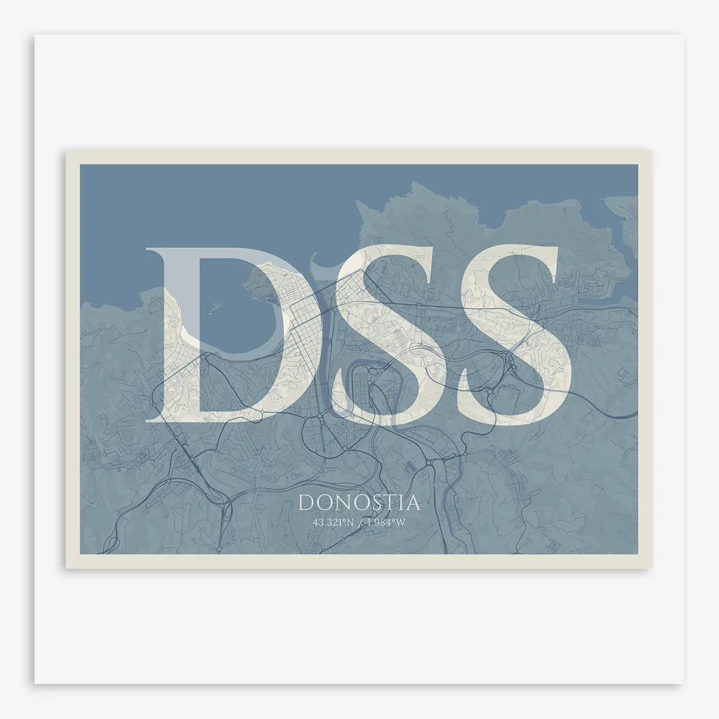 Elegant print of Donostia – Minimalist and sophisticated poster