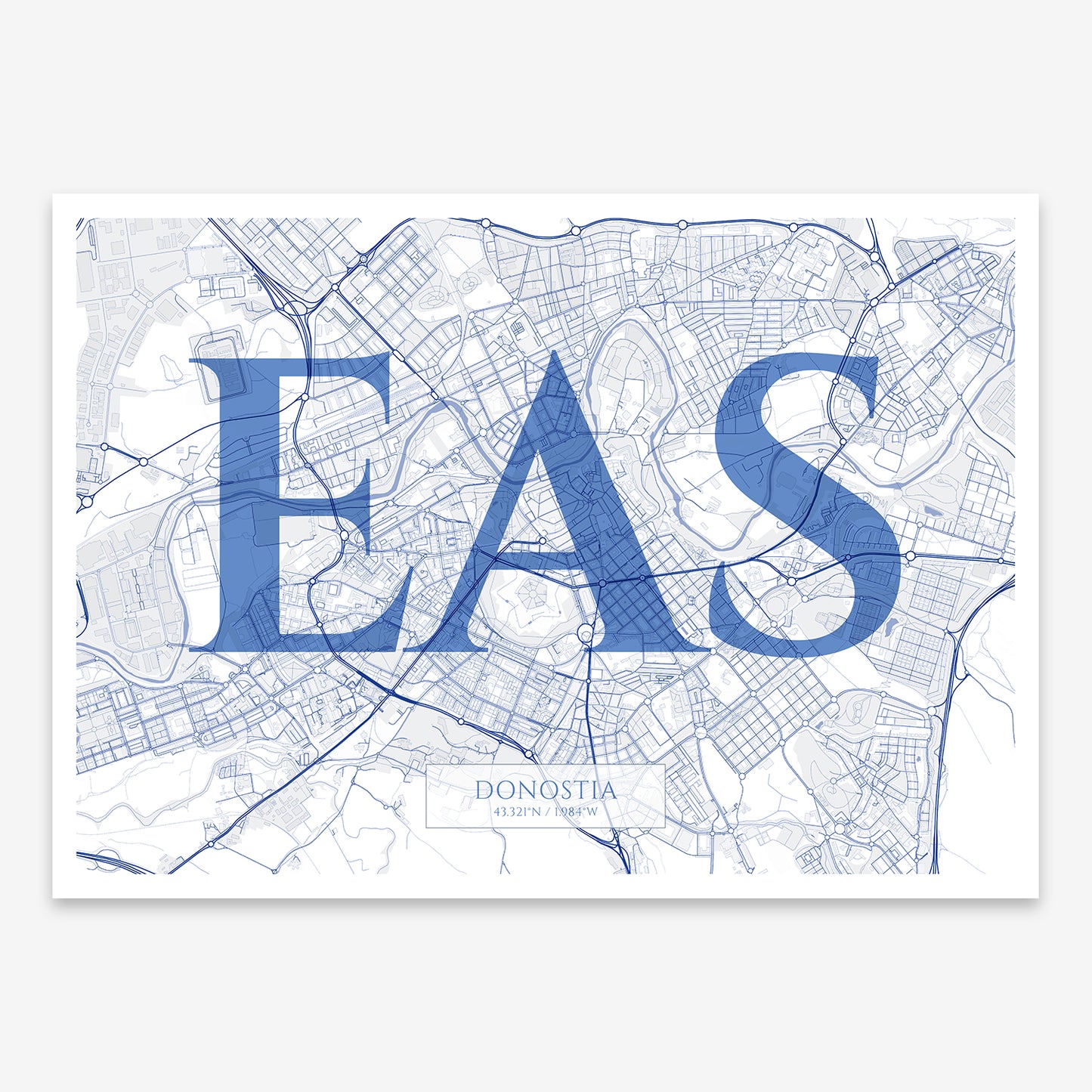 Donostia Map V06 Med / Frame / No