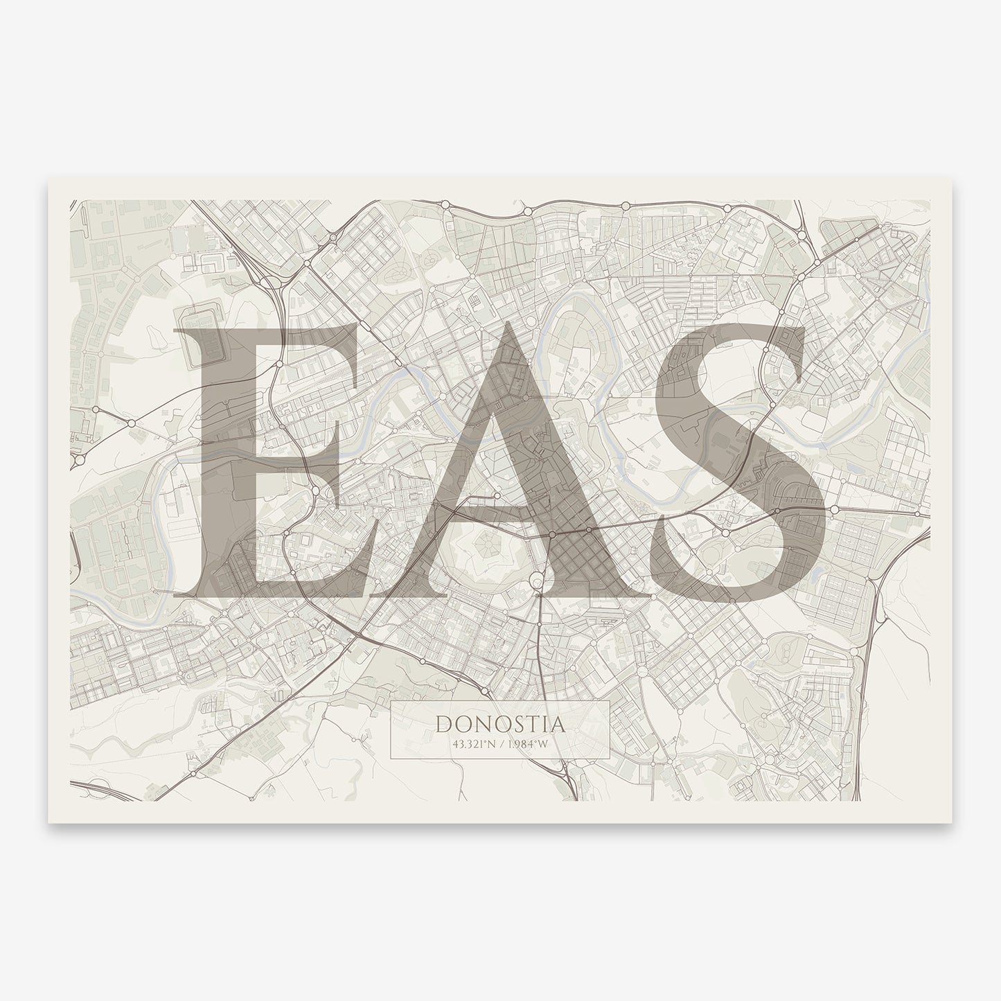 Donostia Map V06 Rustic / Frame / Yes