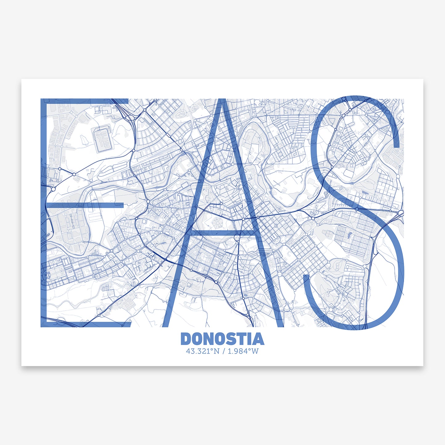 Donostia Map V07 Med / Frame / Yes