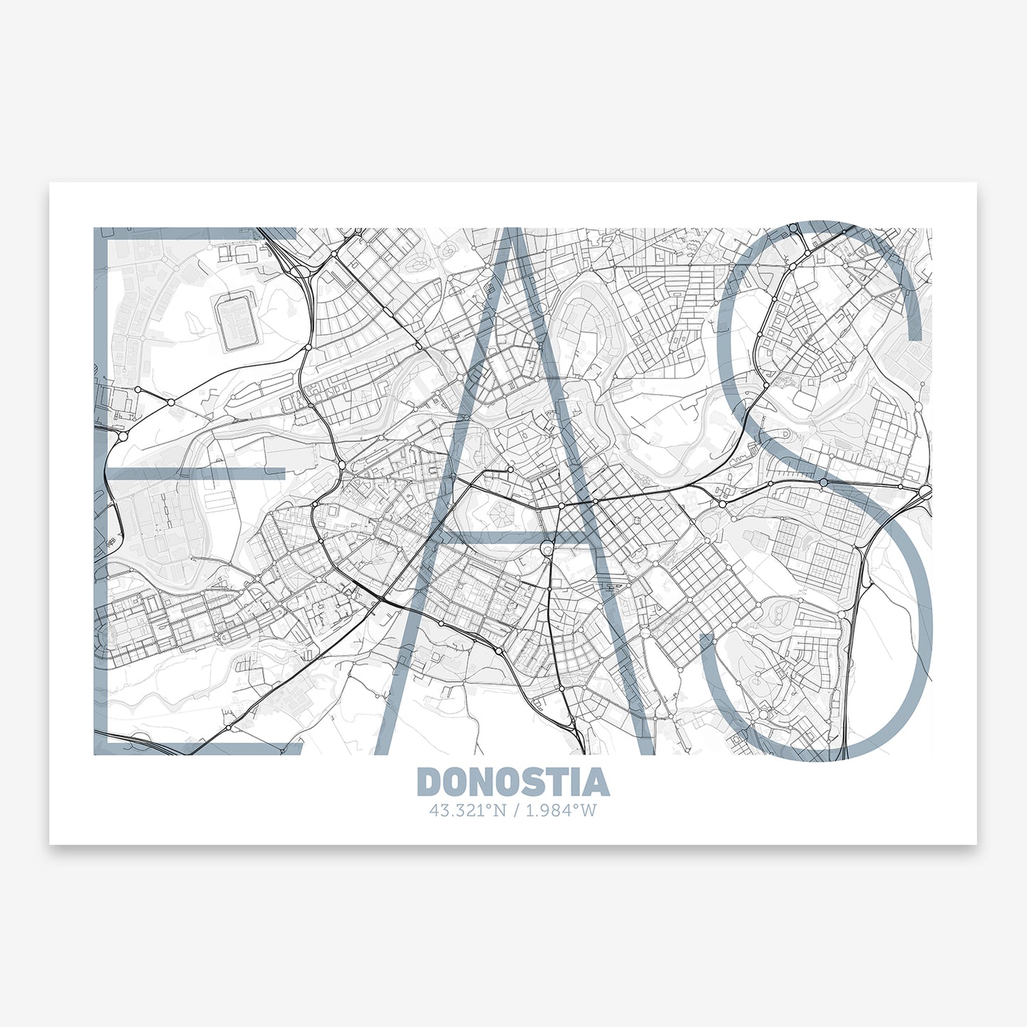 Donostia Map V07 Urban / No Frame / No