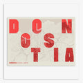 Creative print of Donostia – Graphic design and typography on a map