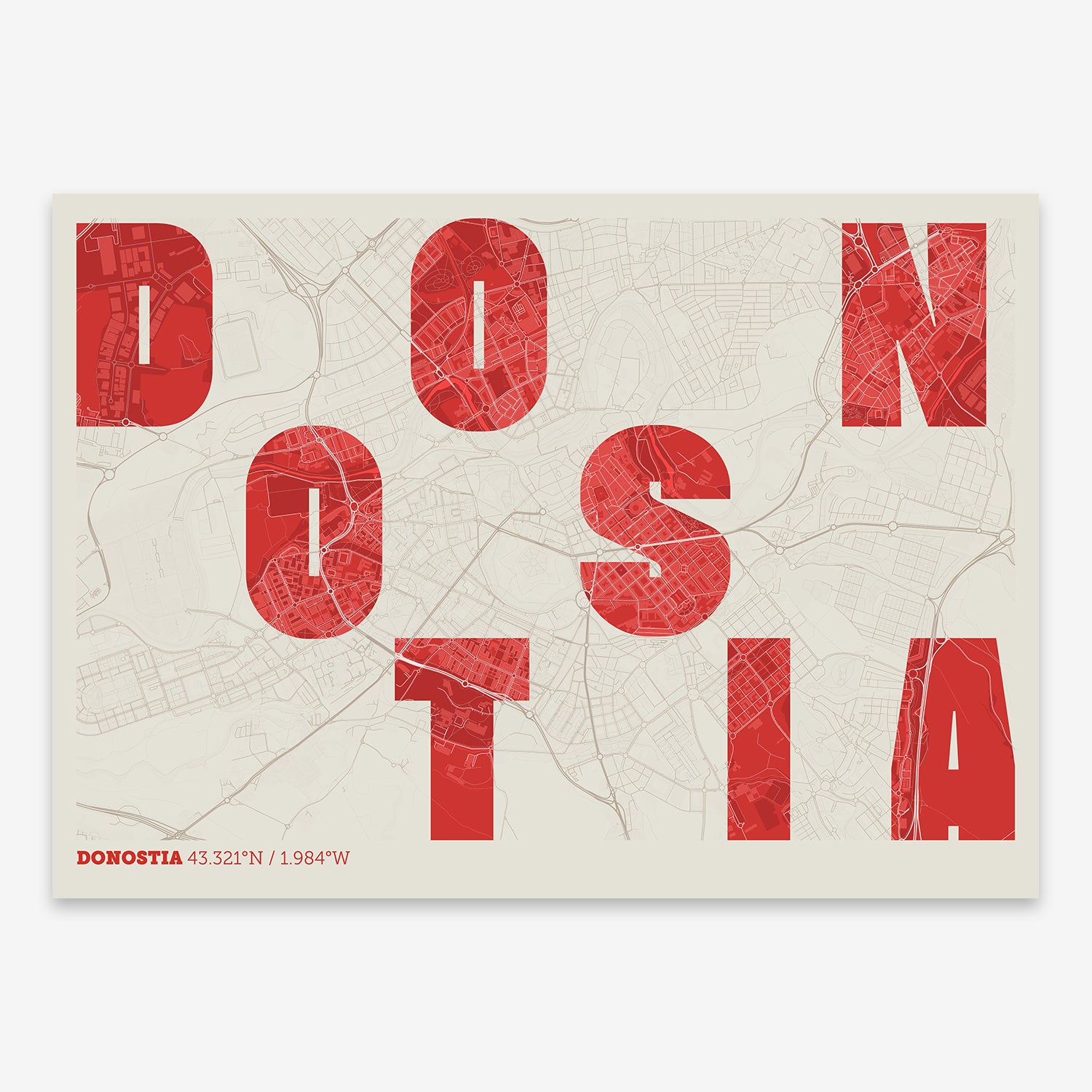 Donostia Map V08 Boho / No Frame / No