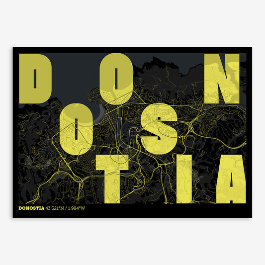 Donostia Map V08 Night / Frame / Yes