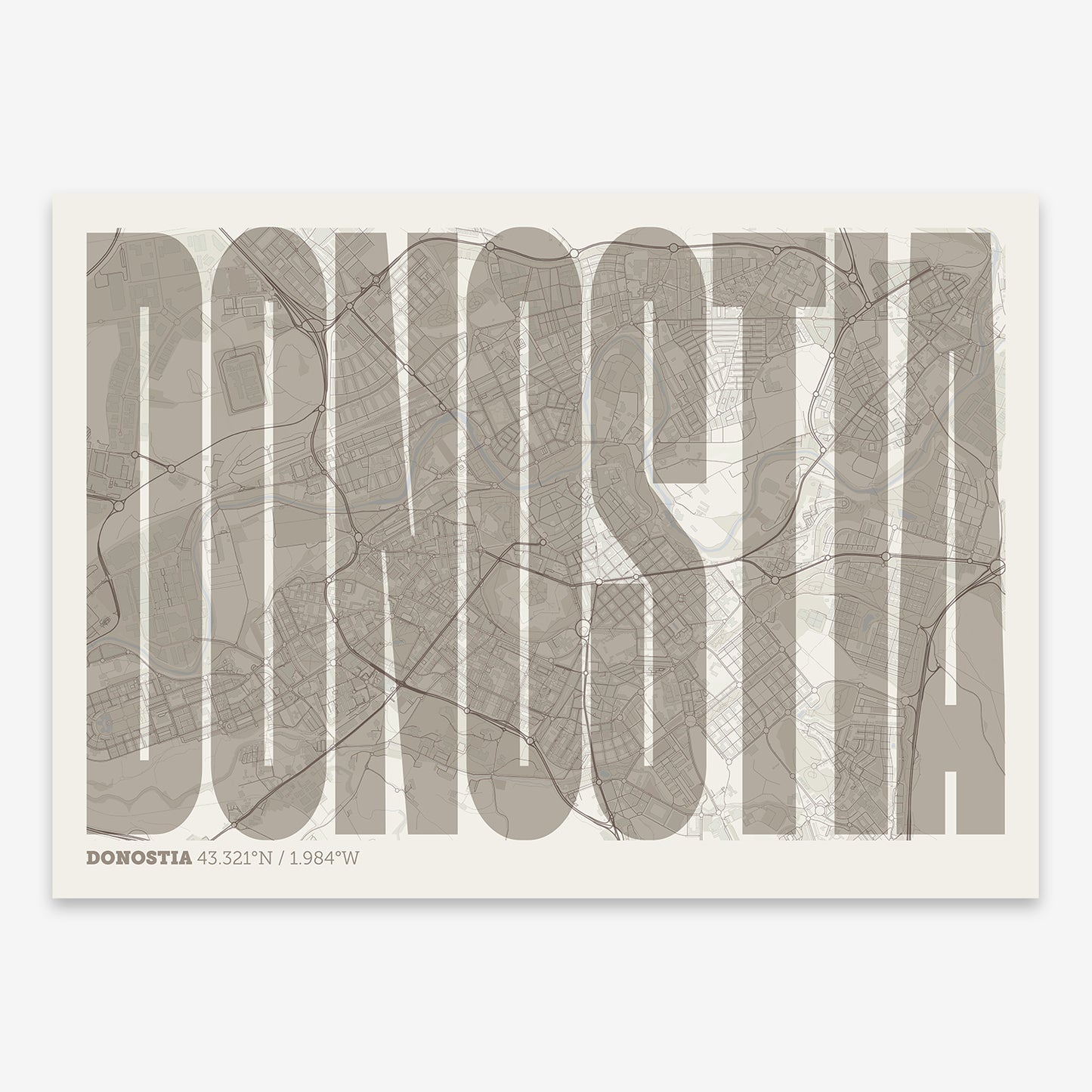 Donostia Map V09 Rustic / Frame / No