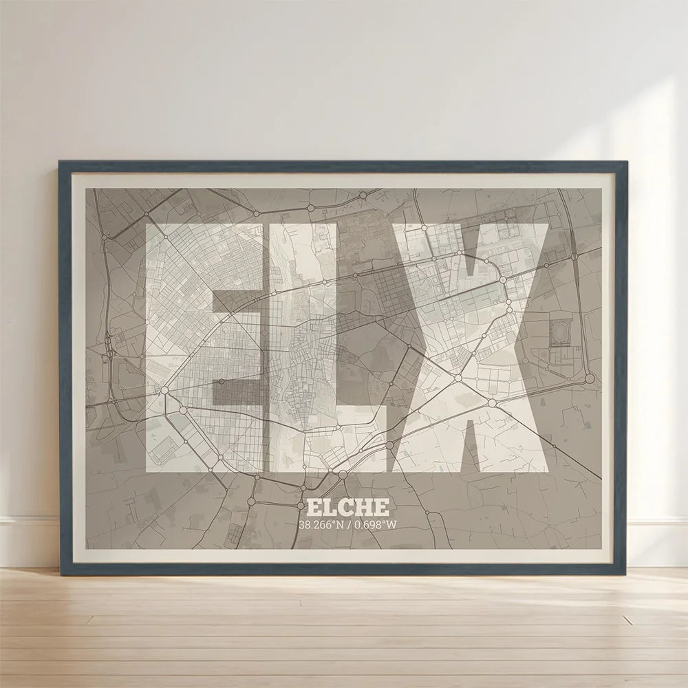 Decorative print of Elche – Modern typographic art