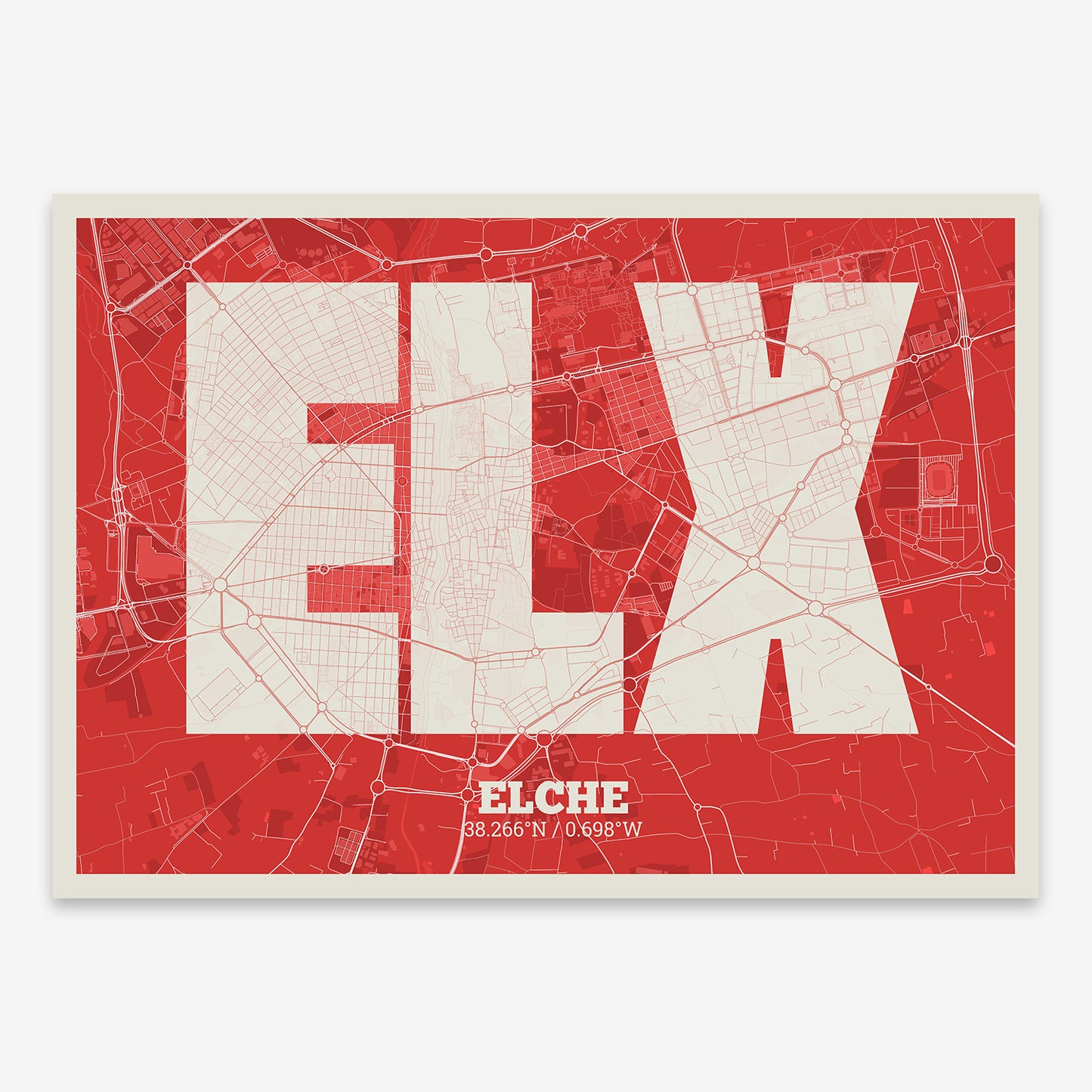 Elche Map V02 Boho / No Frame / No