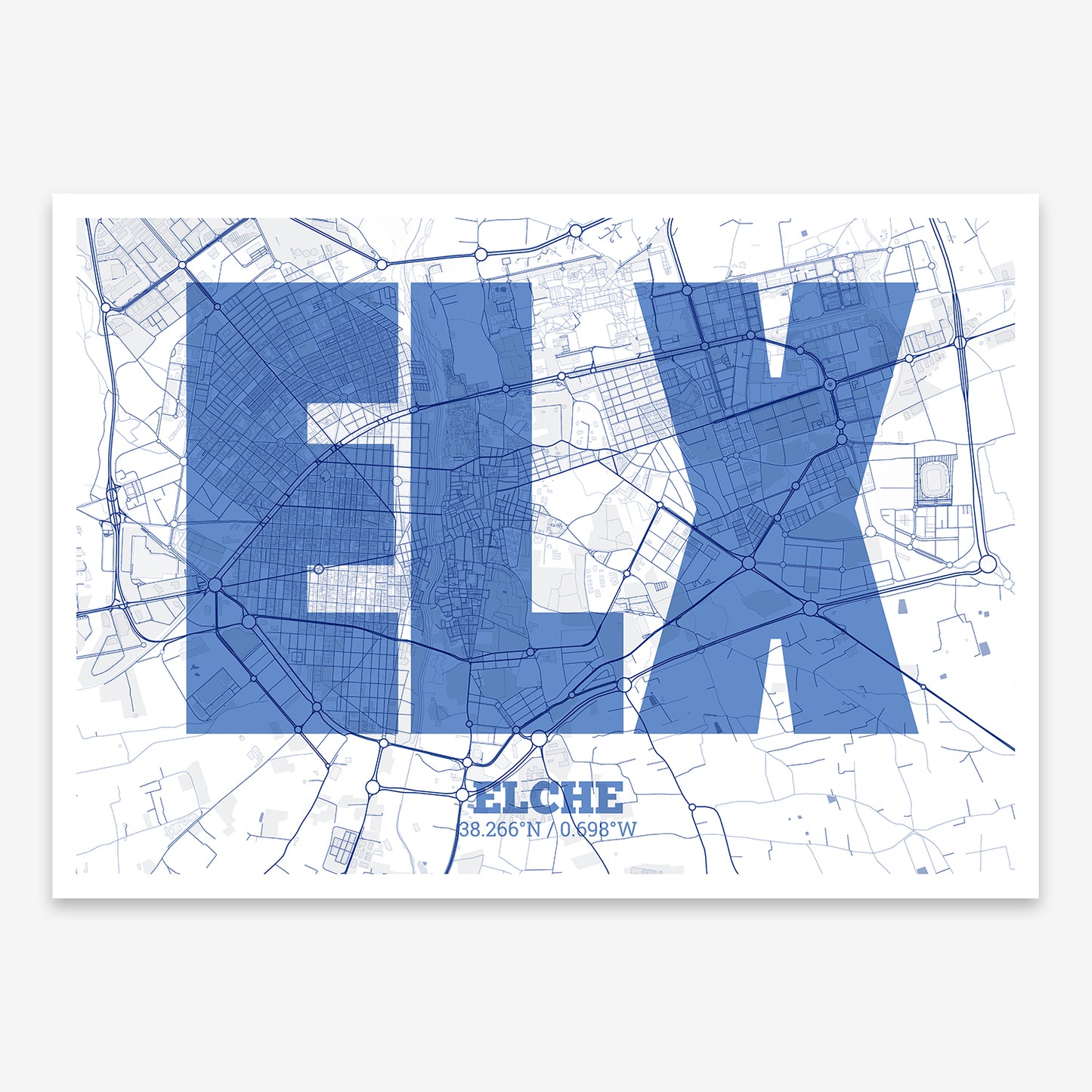 Elche Map V02 Med / Frame / No