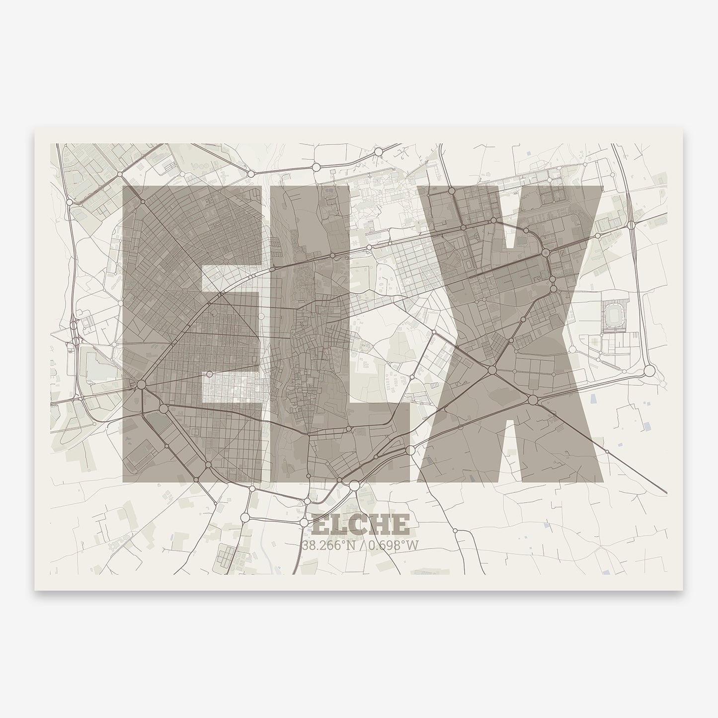 Elche Map V02 Rustic / No Frame / No