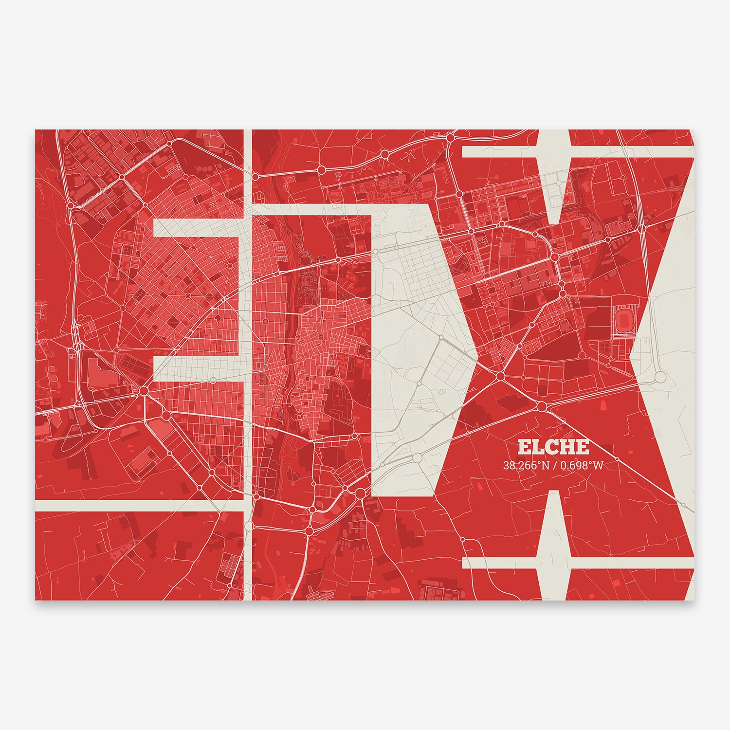 Elche Map V03 Boho / No Frame / No