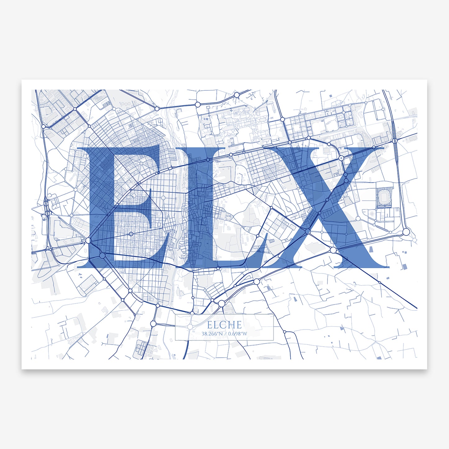 Elche Map V06 Med / Frame / No