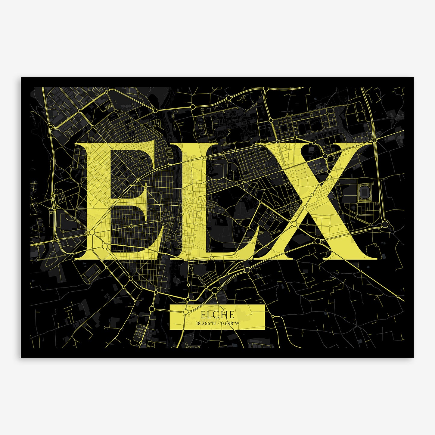 Elche Map V06 Night / No Frame / Yes