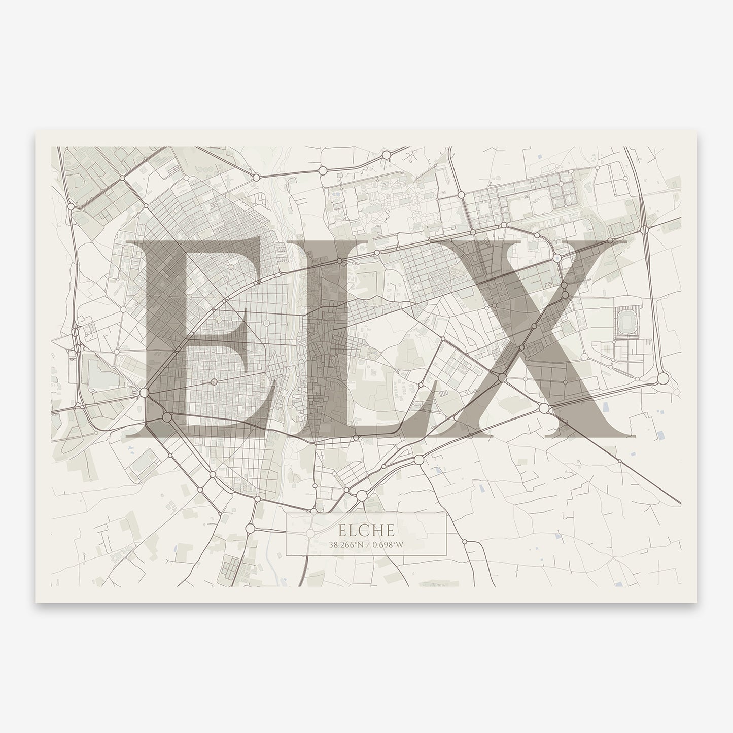 Elche Map V06 Rustic / No Frame / No