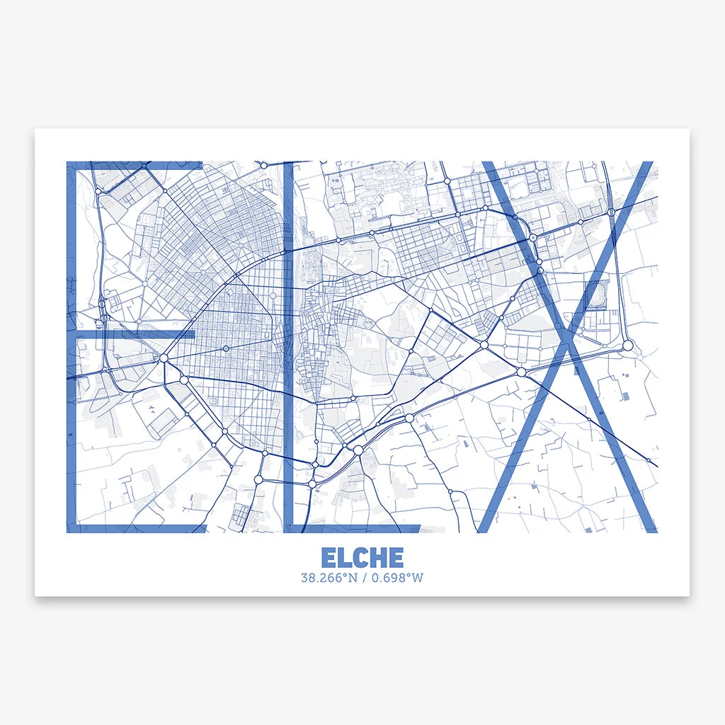 Poster of  composed with letters in extra light font printed on navy blue and white